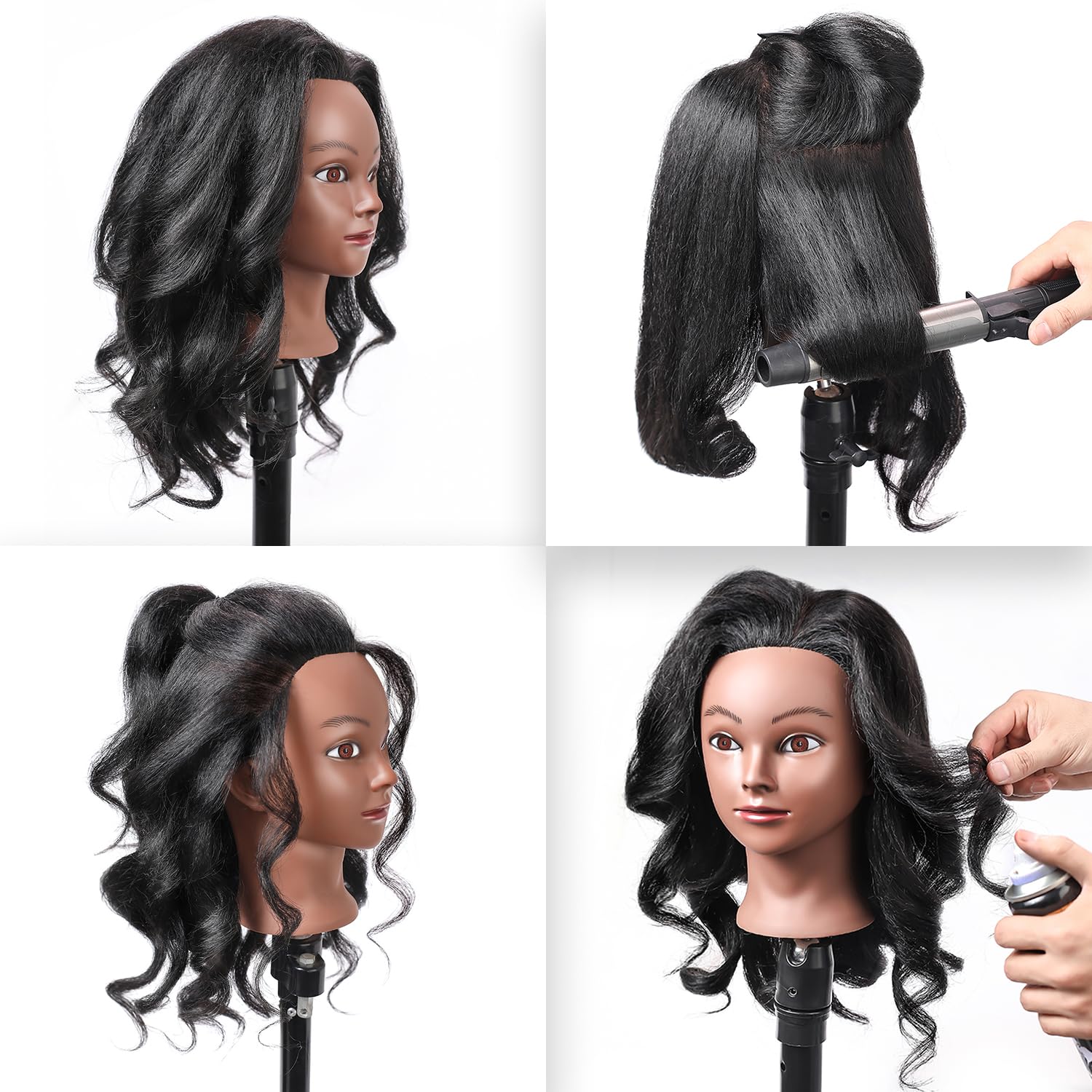 SOPHIRE black 16-inch real hair for braid practice
