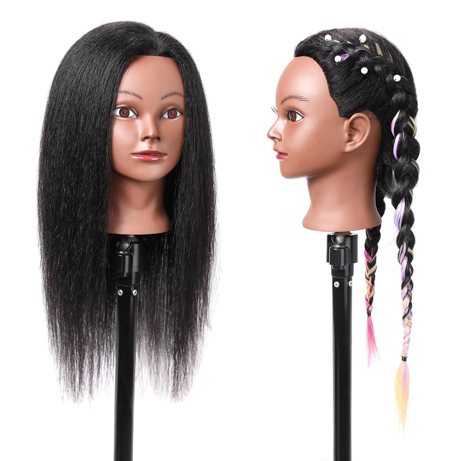 SOPHIRE professional hair-styling head suitable for curling, straightening, and cutting.