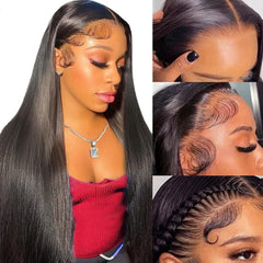 SOPSFR 28-inch lace-front wig with 13x6 HD lace for natural hairline.