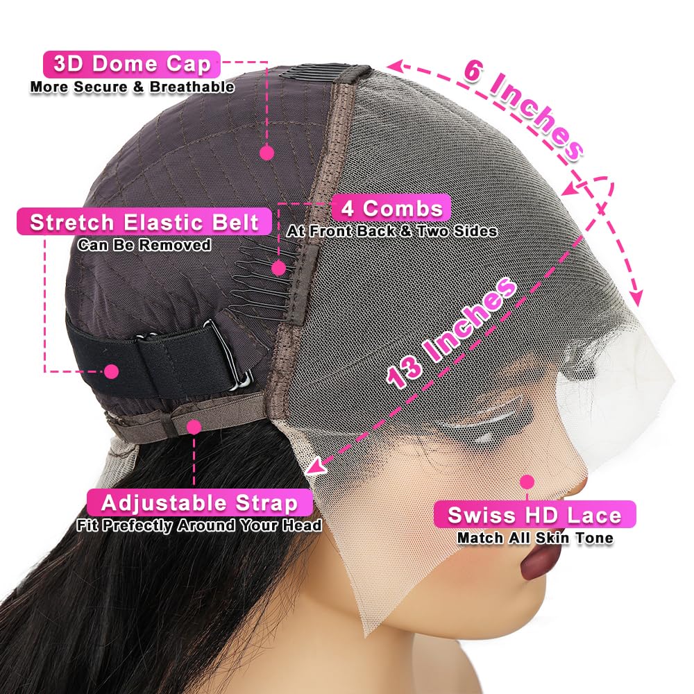 SOPSFR Swiss lace front shows detailed hairline and simulated scalp for realism.