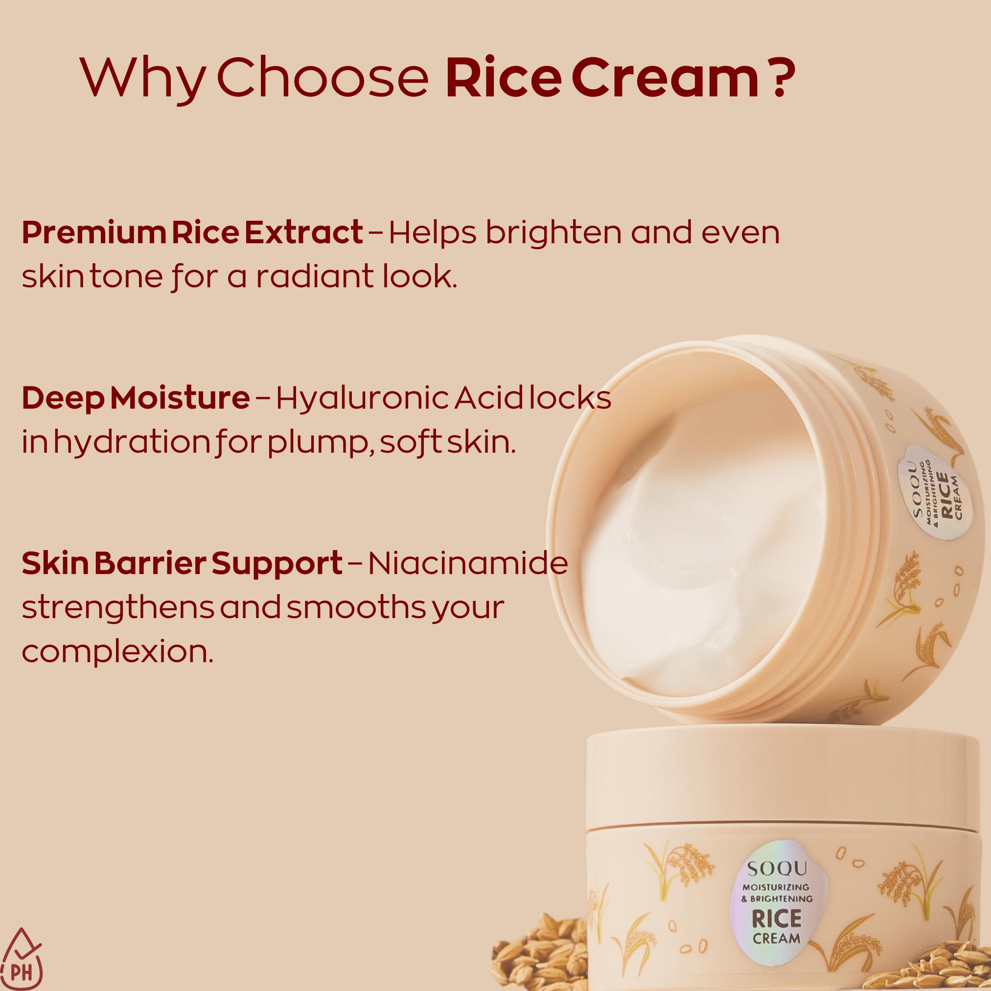 SOQU Rice Cream dispensing spoon shows easy, controlled application