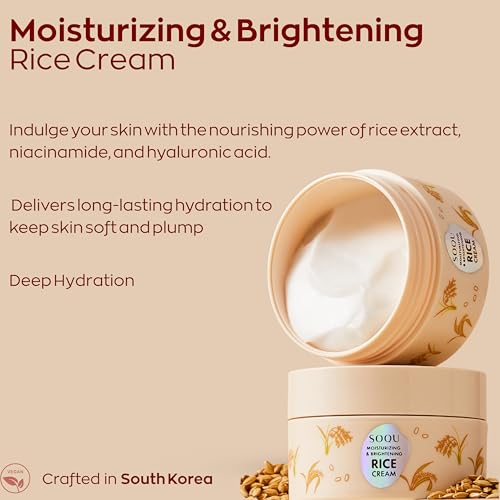 SOQU Rice Cream texture swatch highlighting lightweight, hydrating formula