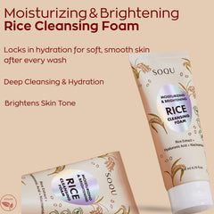 SOQU Rice Foam Cleanser foam closeup showing rich, gentle cleansing lather