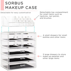 Sorbus acrylic makeup organizer brush storage keeps tools organized and accessible