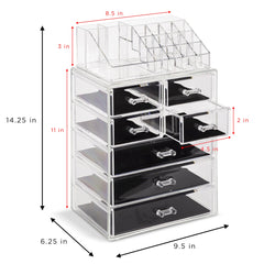 Sorbus acrylic makeup organizer clear design lets items sparkle at a glance