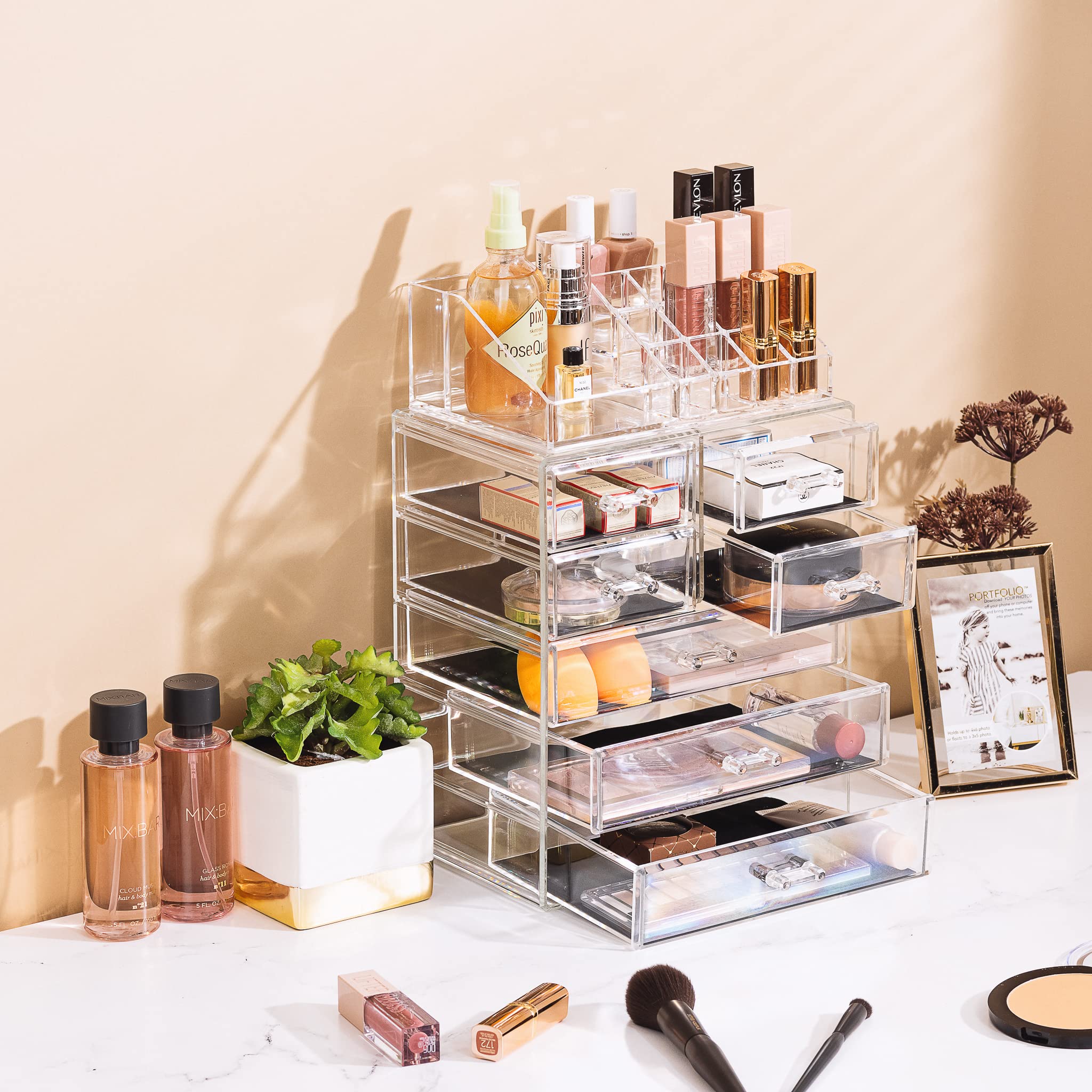 Sorbus acrylic makeup organizer jewelry storage adds sparkle and order