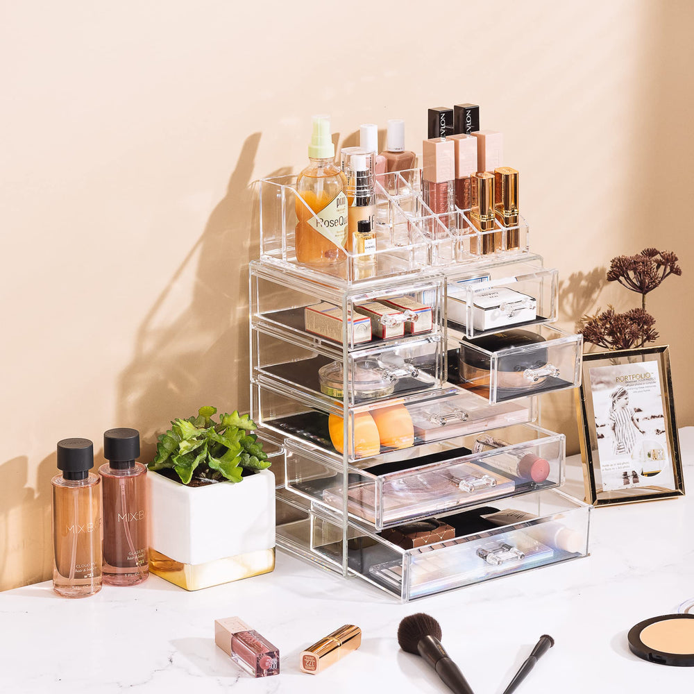 Sorbus acrylic makeup organizer jewelry storage adds sparkle and order