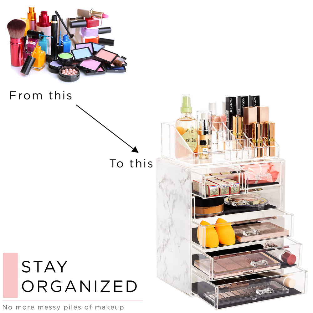 Sorbus marble print organizer presents a stylish gift-ready option for holidays and teens.