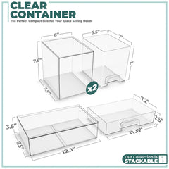 Sorbus acrylic storage pull-out-drawers with built-in handles for easy access to cosmetics.