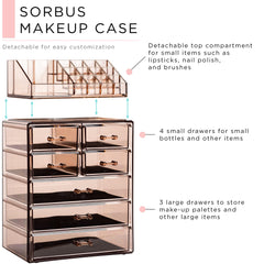 Sorbus Bronze Glow jewelry-section keeps rings and bracelets organized.