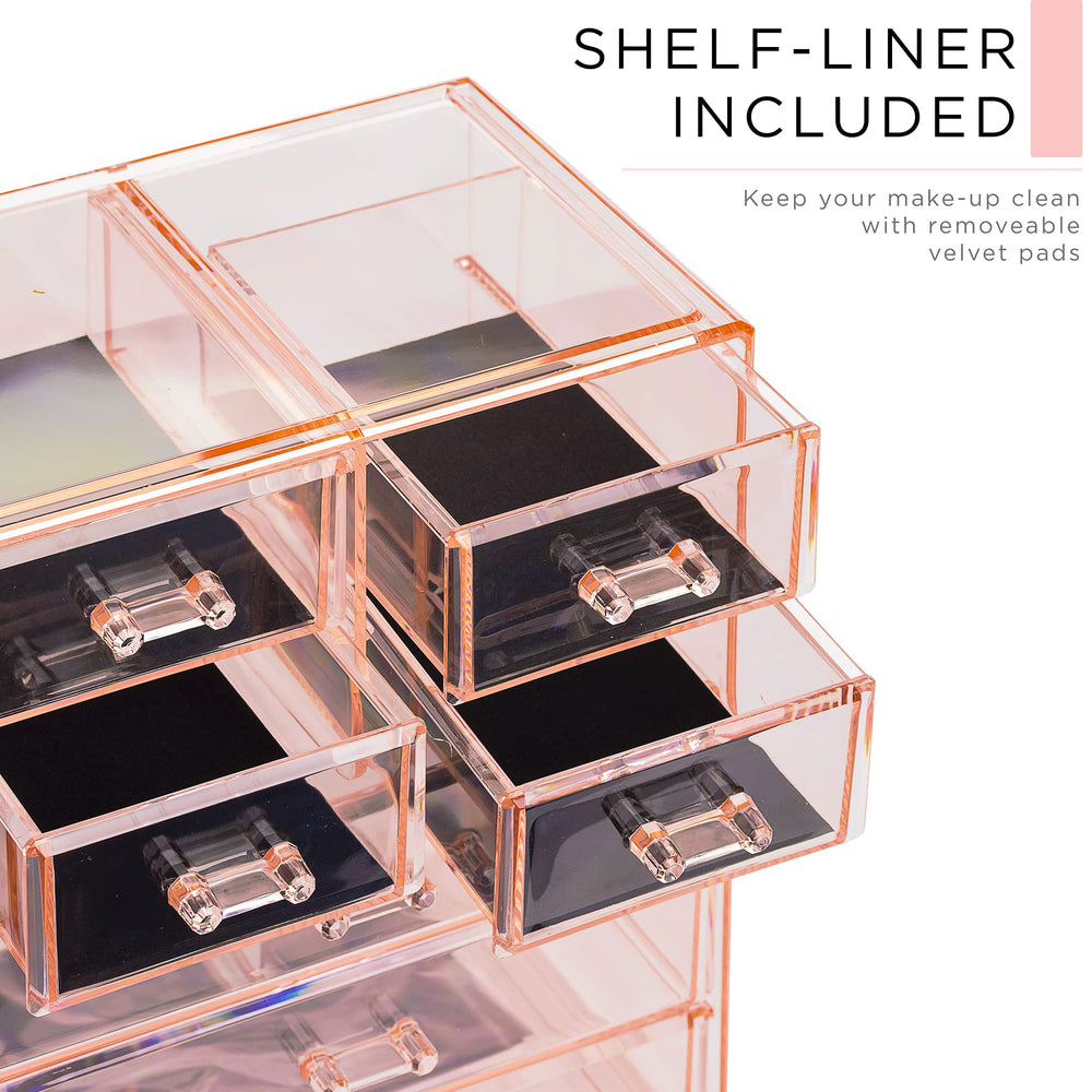 Sorbus Clear Cosmetic Makeup Organizer nail polish section easy to locate favorites.