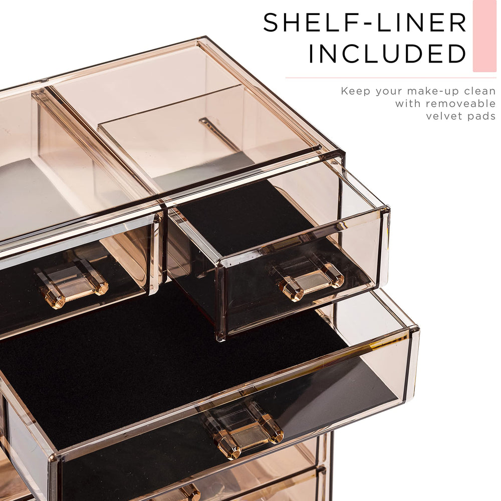 Sorbus jewelry storage section keeps necklaces and bracelets organized during daily use.