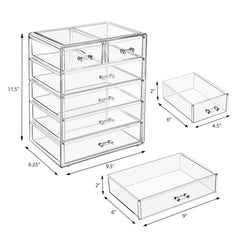 Sorbus six-drawer makeup organizer drawer setup for versatile storage