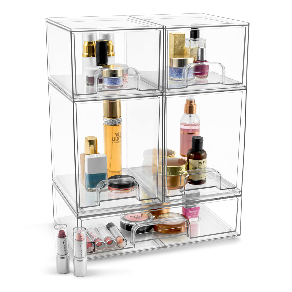 Sorbus transparent acrylic set blends with any decor while staying durable.