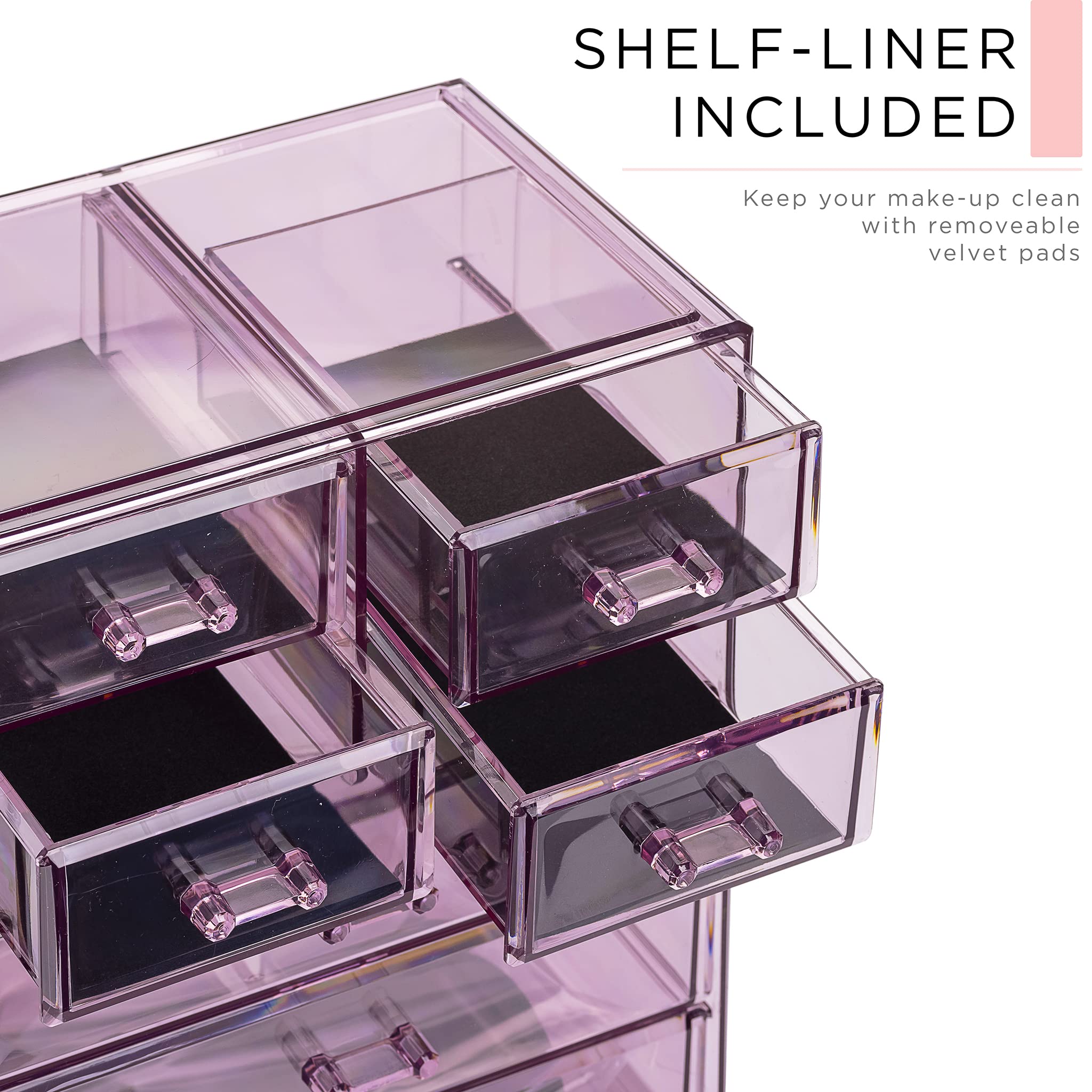 Sorbus Top-level detachable slots hold brushes and lipsticks upright.