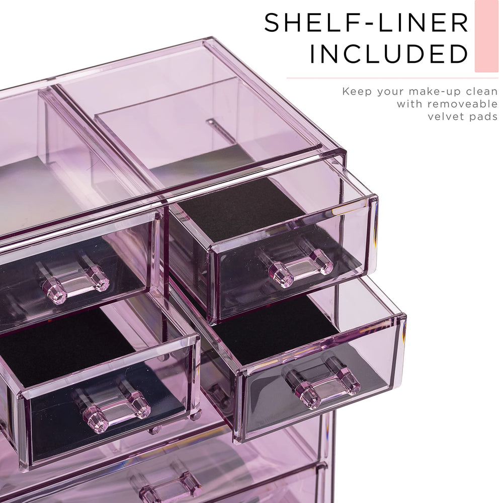 Sorbus Top-level detachable slots hold brushes and lipsticks upright.