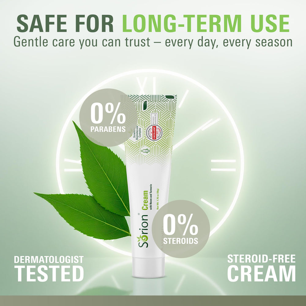 Sorion Cream hand application demonstrating multi use moisturization for hands