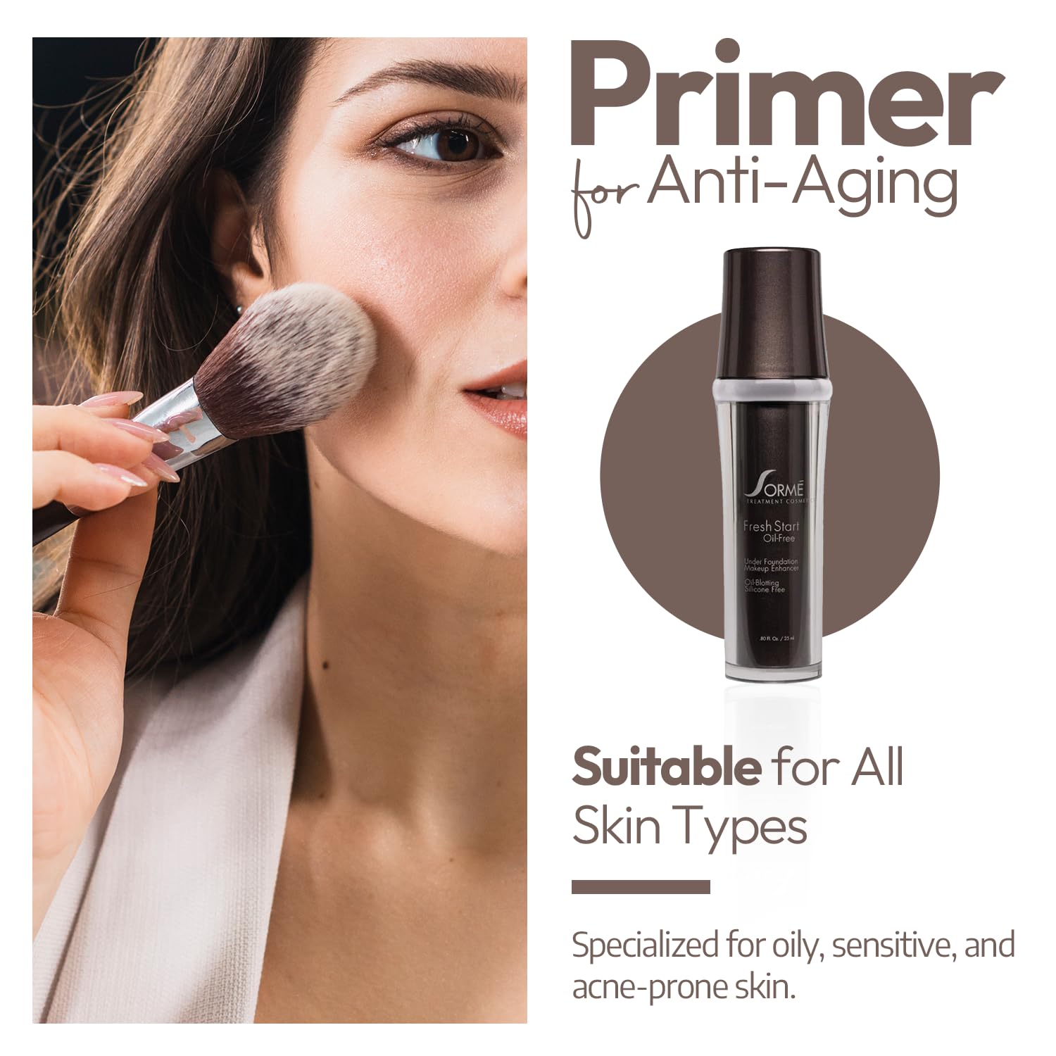 SORMÉ Fresh Start Primer swatch highlights hydrating, luminous base.