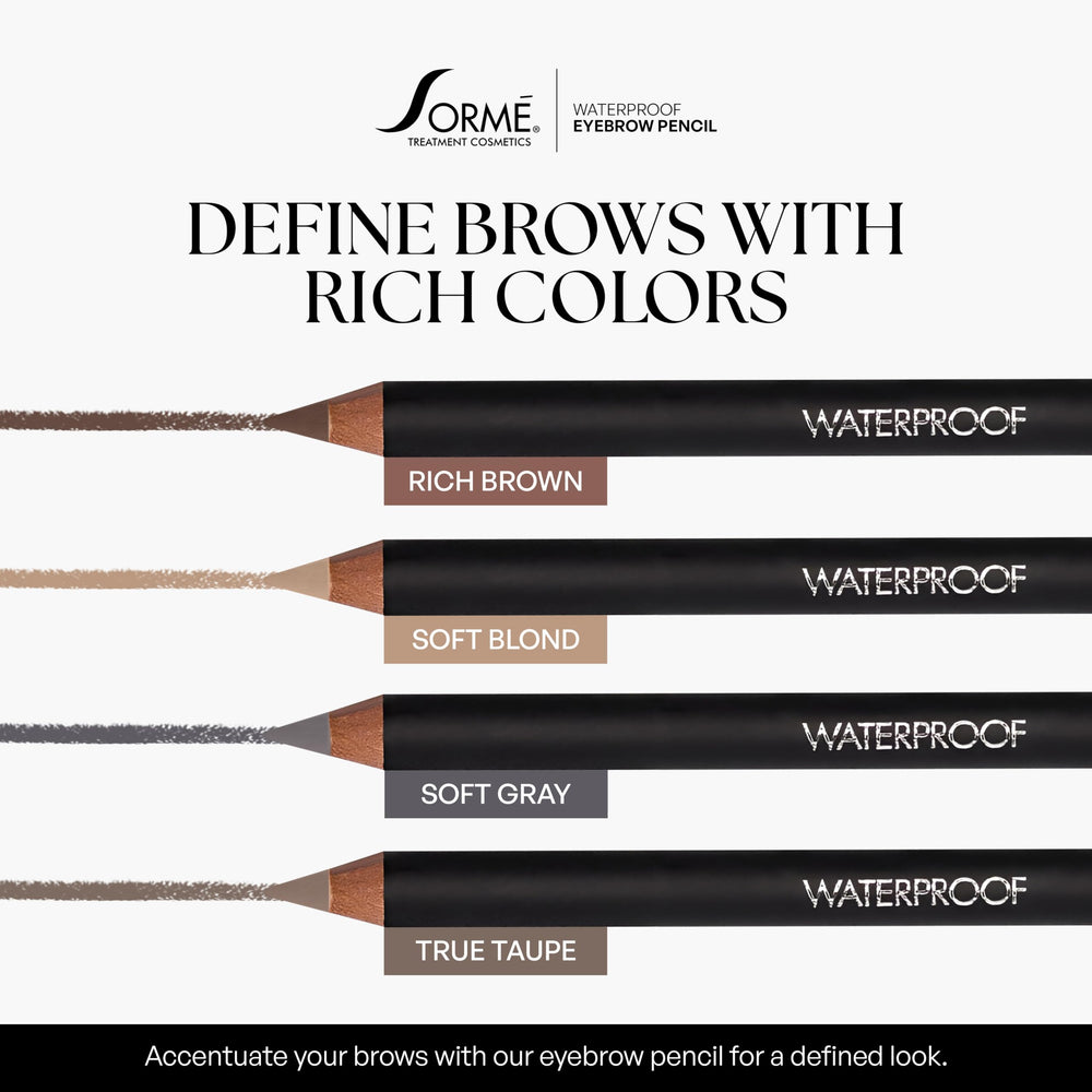 SORMÉ soft-gray brow pencil applied on brow for natural definition