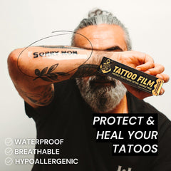 Sorry Mom tattoo bandage cut-to-size easy-application for custom coverage on large areas.