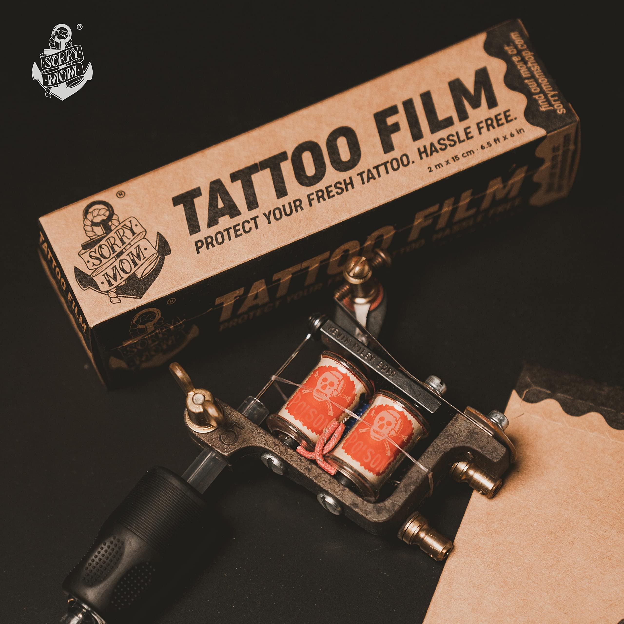 Sorry Mom tattoo bandage packaging design eases cutting and application.