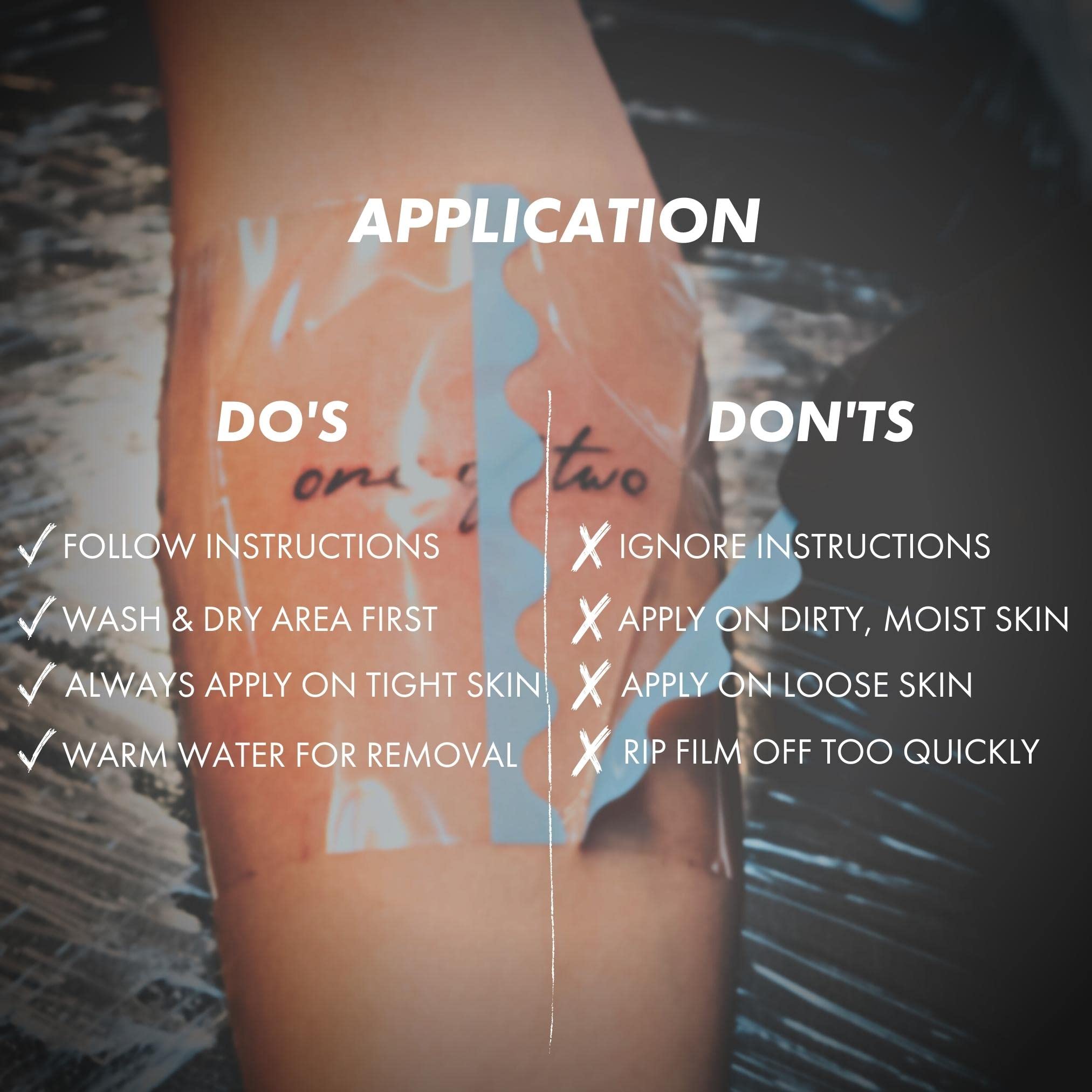 Sorry Mom tattoo bandage tattoo-care film for ongoing protection during activity.