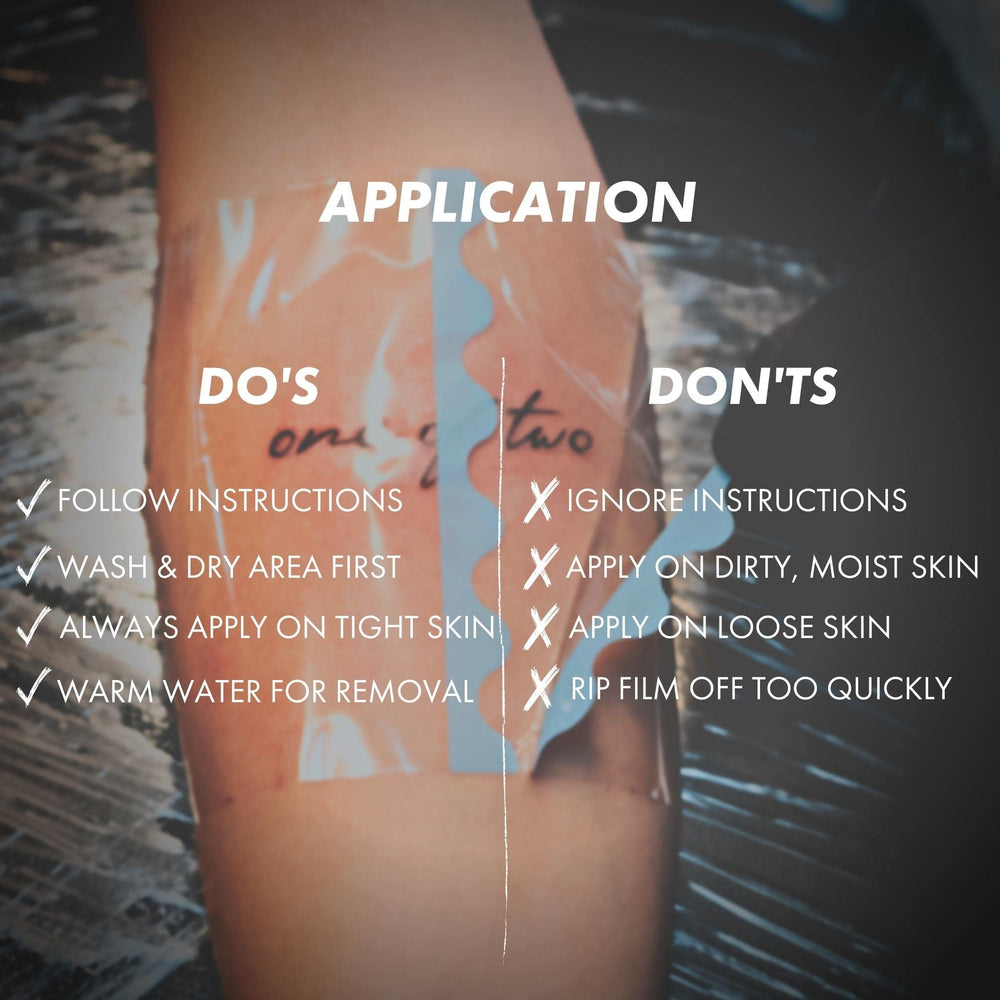 Sorry Mom tattoo bandage tattoo-care film for ongoing protection during activity.