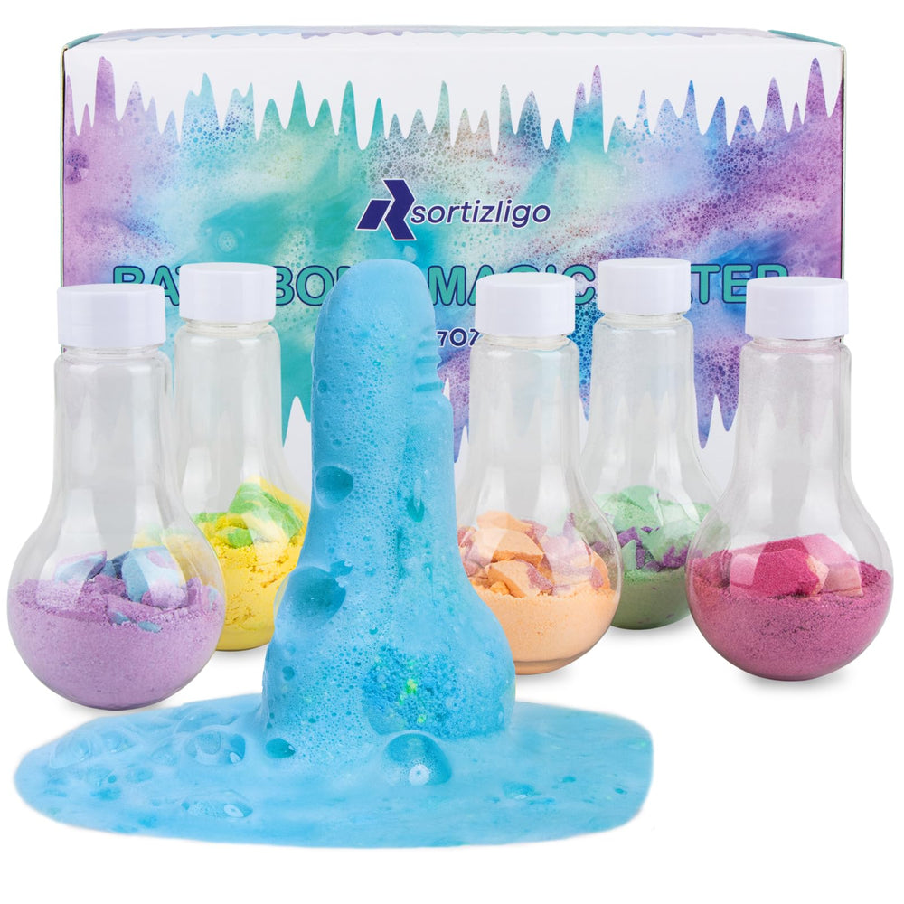 Sortizligo kids bath bomb potions pack front showing colorful bath time ritual