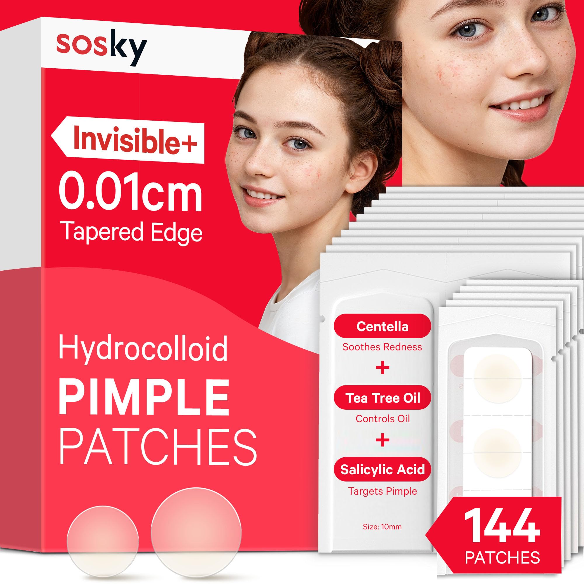 Sosky Pimple Patches invisible coverage blending with skin for discreet blemish care