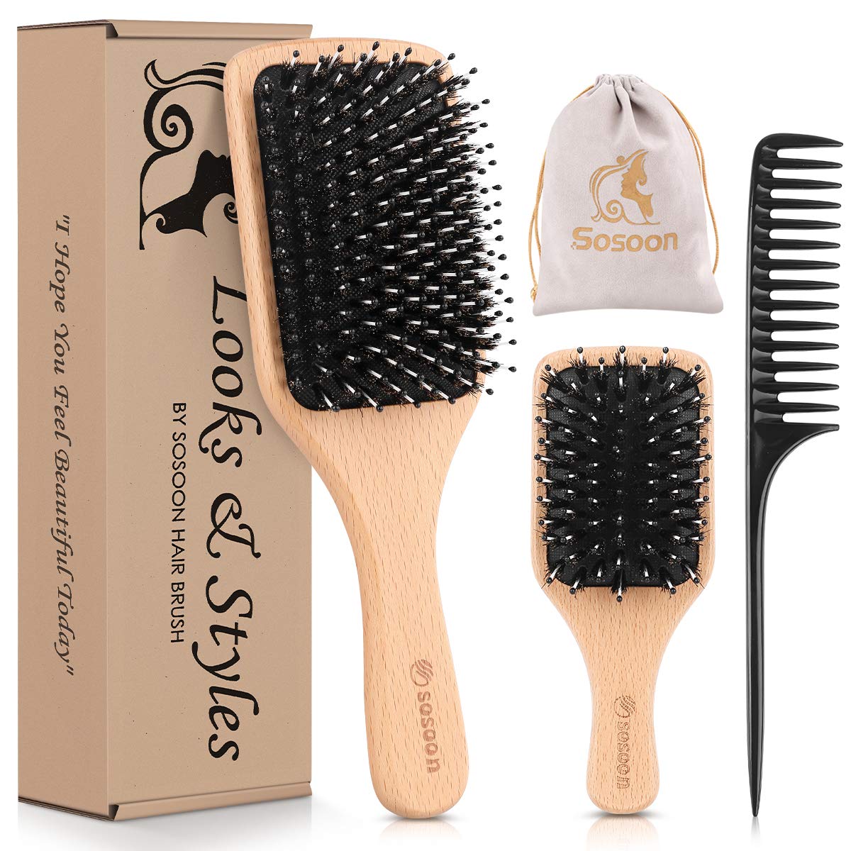 Sosoon engraved wooden handle adds premium style to your routine