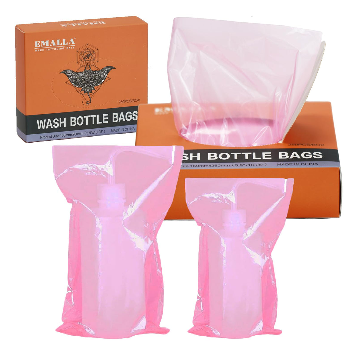 Sotica tattoo wash bottle bags packaging pink helps keep supplies organized.