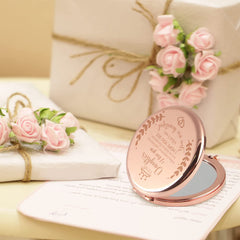 Soulpetals engraved-message mirror for daughter serves as a heartfelt keepsake gift.