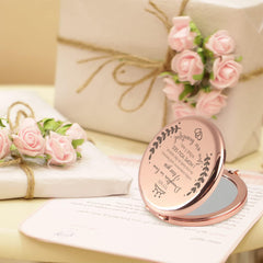 Soulpetals rose gold compact mirror 2x magnification for quick touch-ups