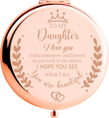 Soulpetals rose-gold makeup compact mirror portable for on-the-go touchups.