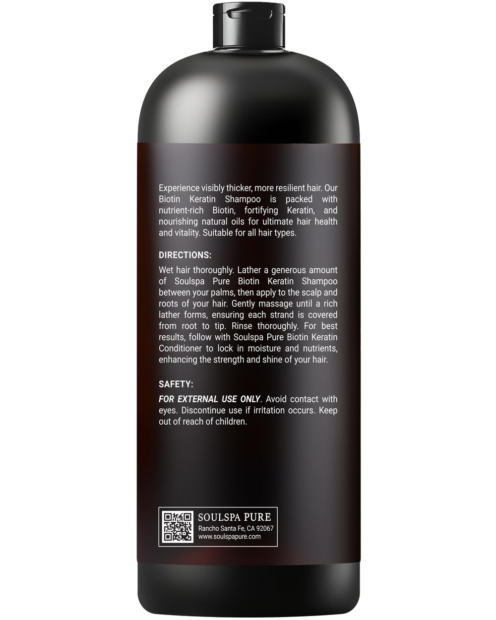 SoulSpa Pure bottle with natural ingredients display suggests nourishing care.