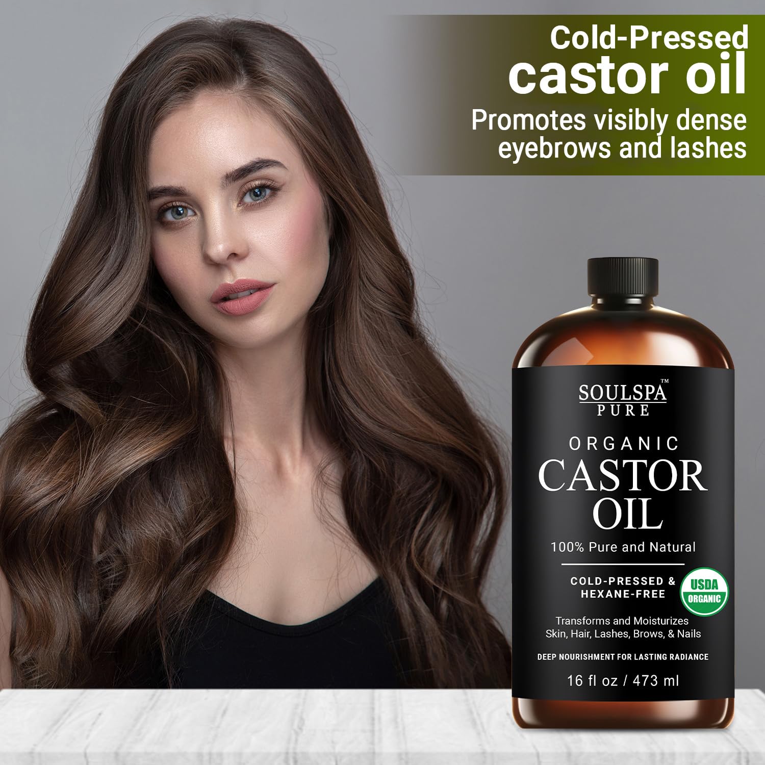 SoulSpa Pure hair-growth-focused shot suggests scalp nourishment and shine