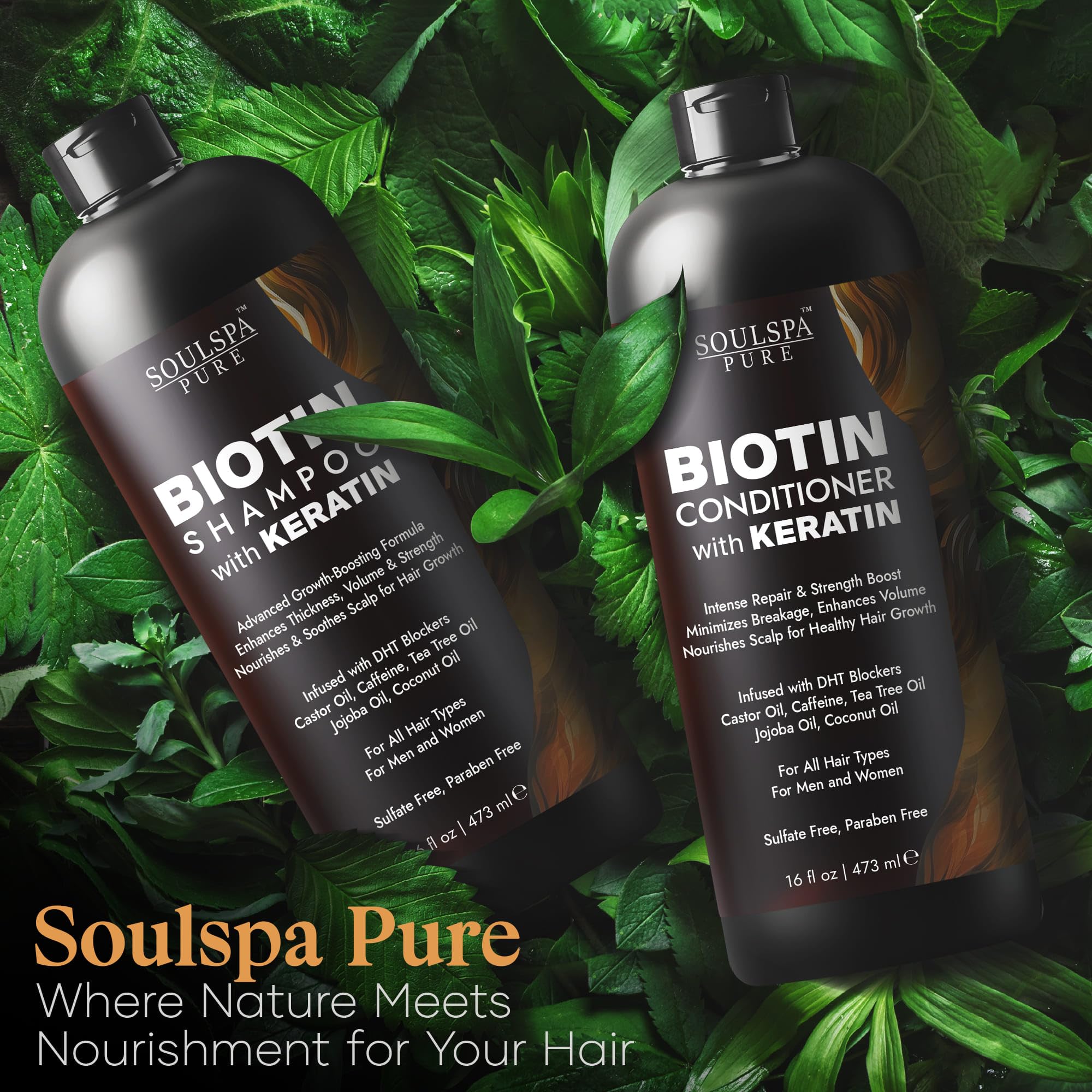 SOULSPA PURE Hair growth scene depicts daily routine for healthier-looking hair
