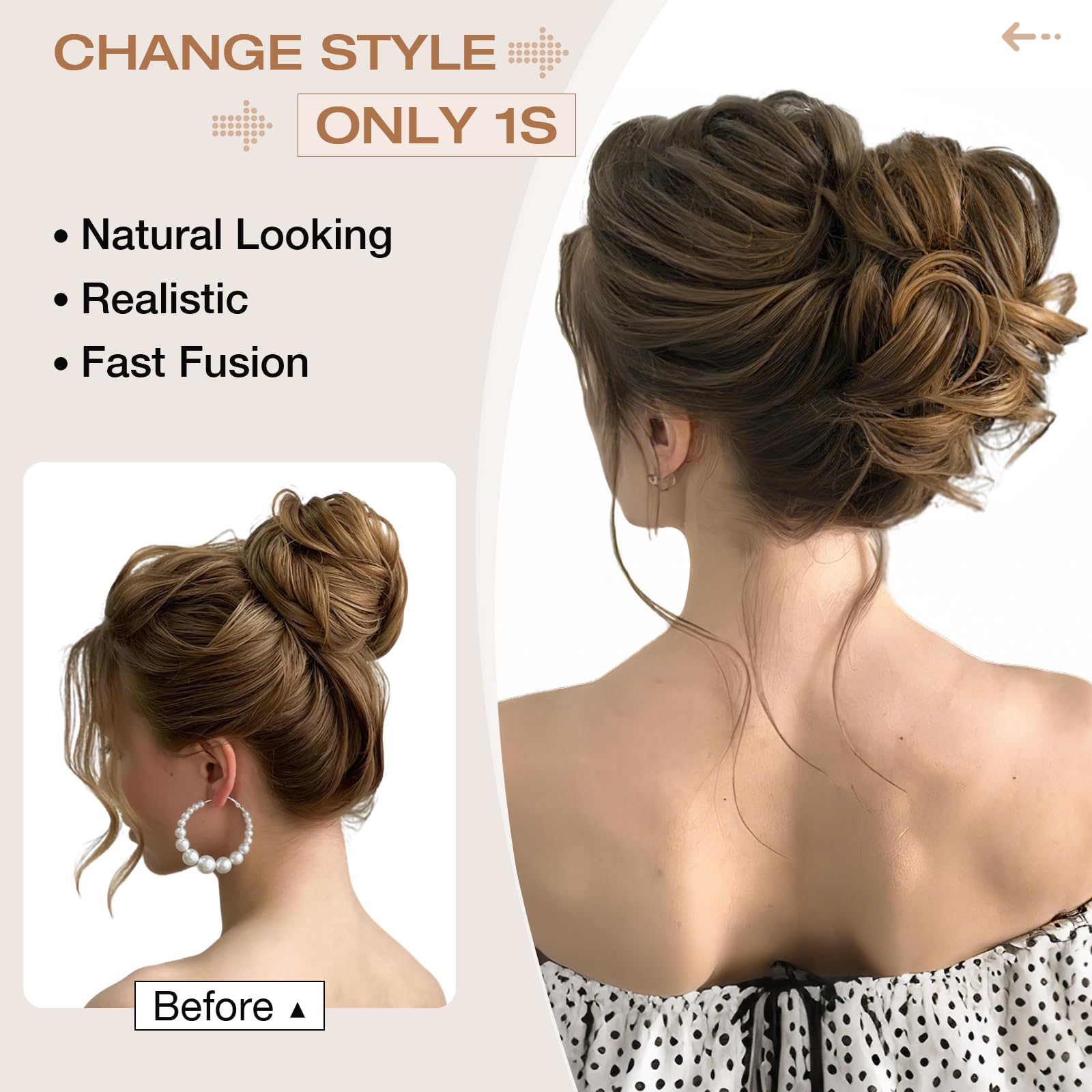 Soulwigger messy bun with five pins demonstrates quick secure styling