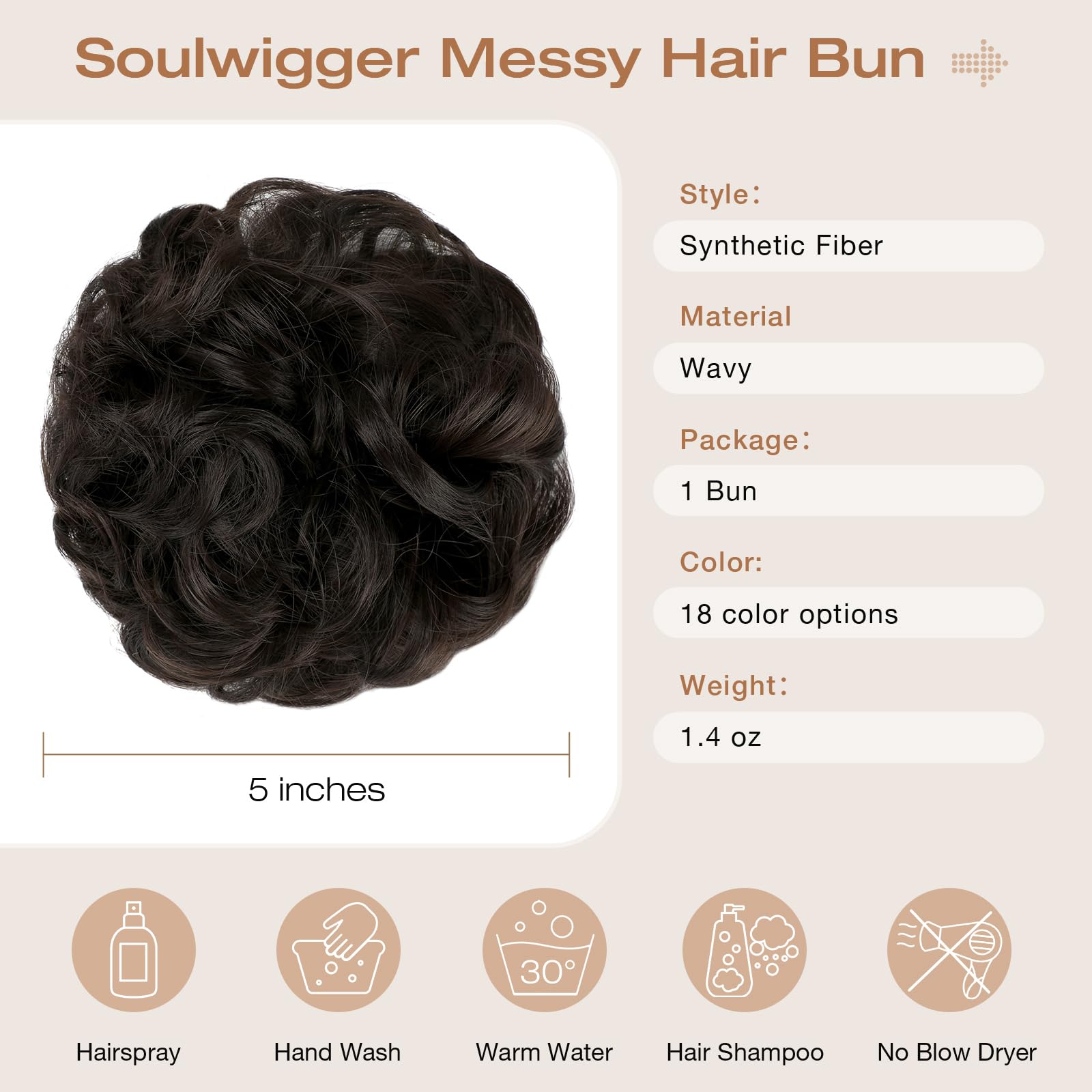 Soulwigger messy bun closeup shows donut-style texture and fluffy volume