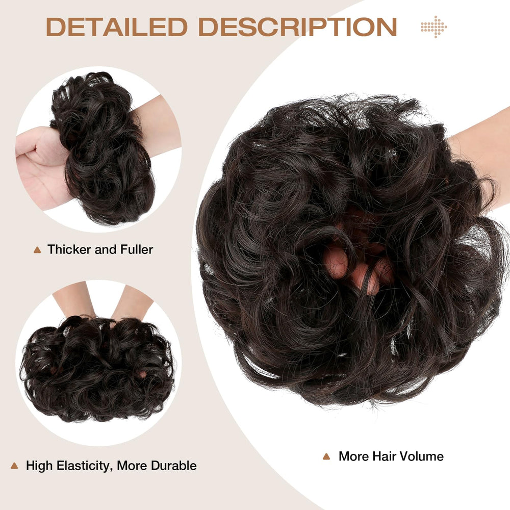 Soulwigger messy bun wavy texture highlights natural blend for all-day wear