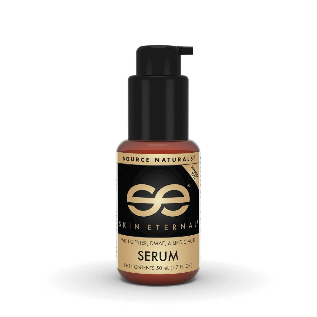 Source Naturals Skin Eternal Serum bottle closeup showing moisturizing glow.