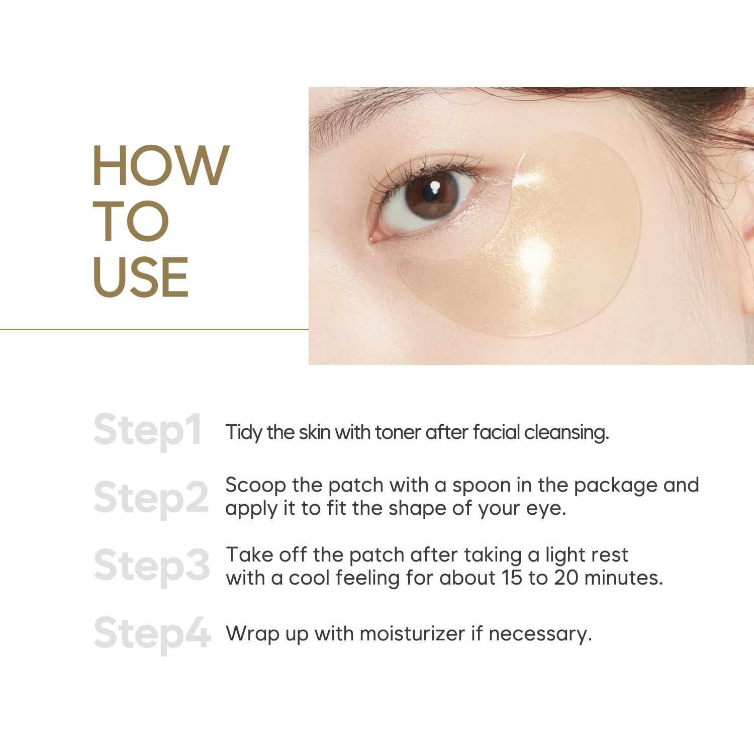 South of France Gold Hydrogel Eye Patch 60-pack closeup for travel use
