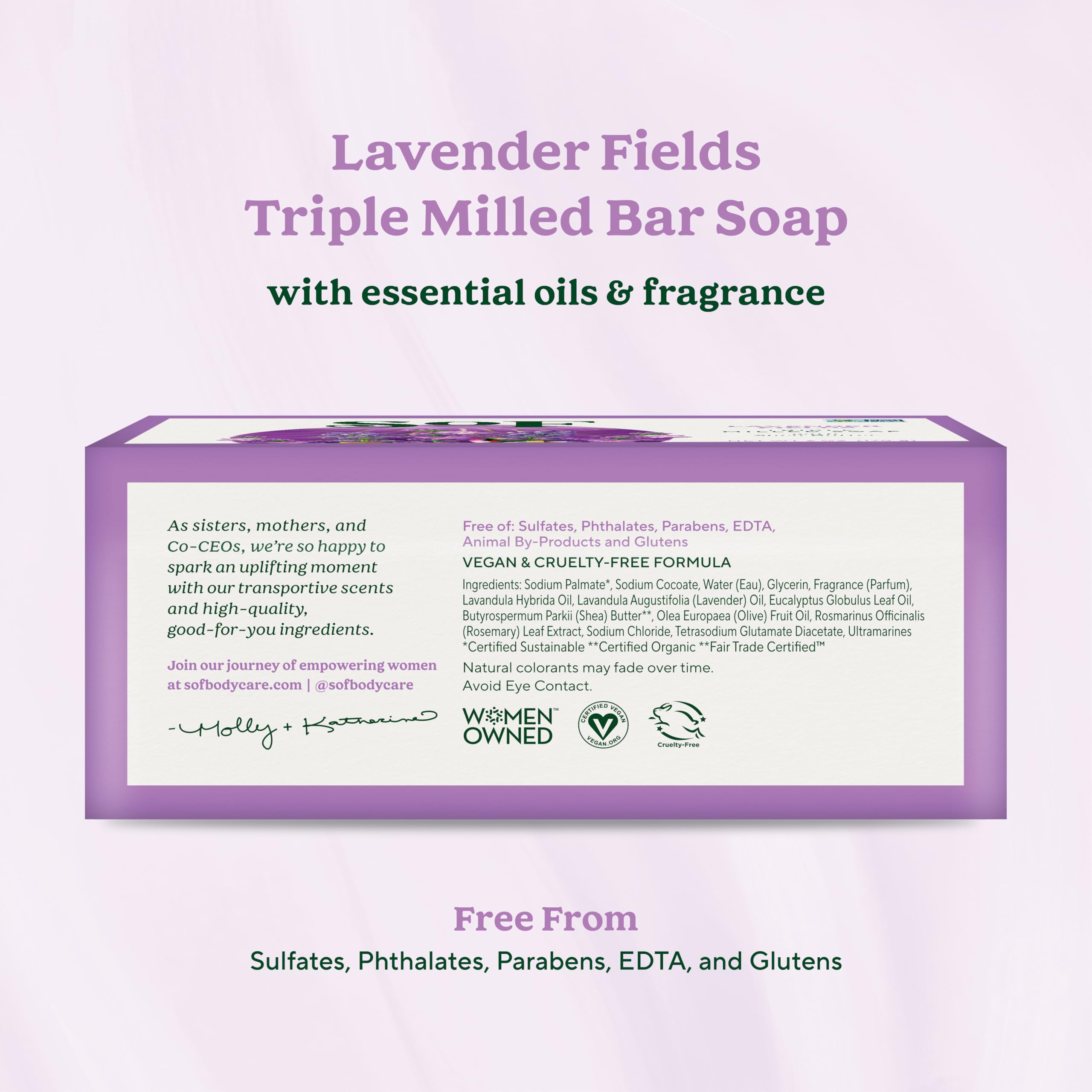 South Of France SoF Lavender Fields close-up shows creamy lather for moisturized skin.