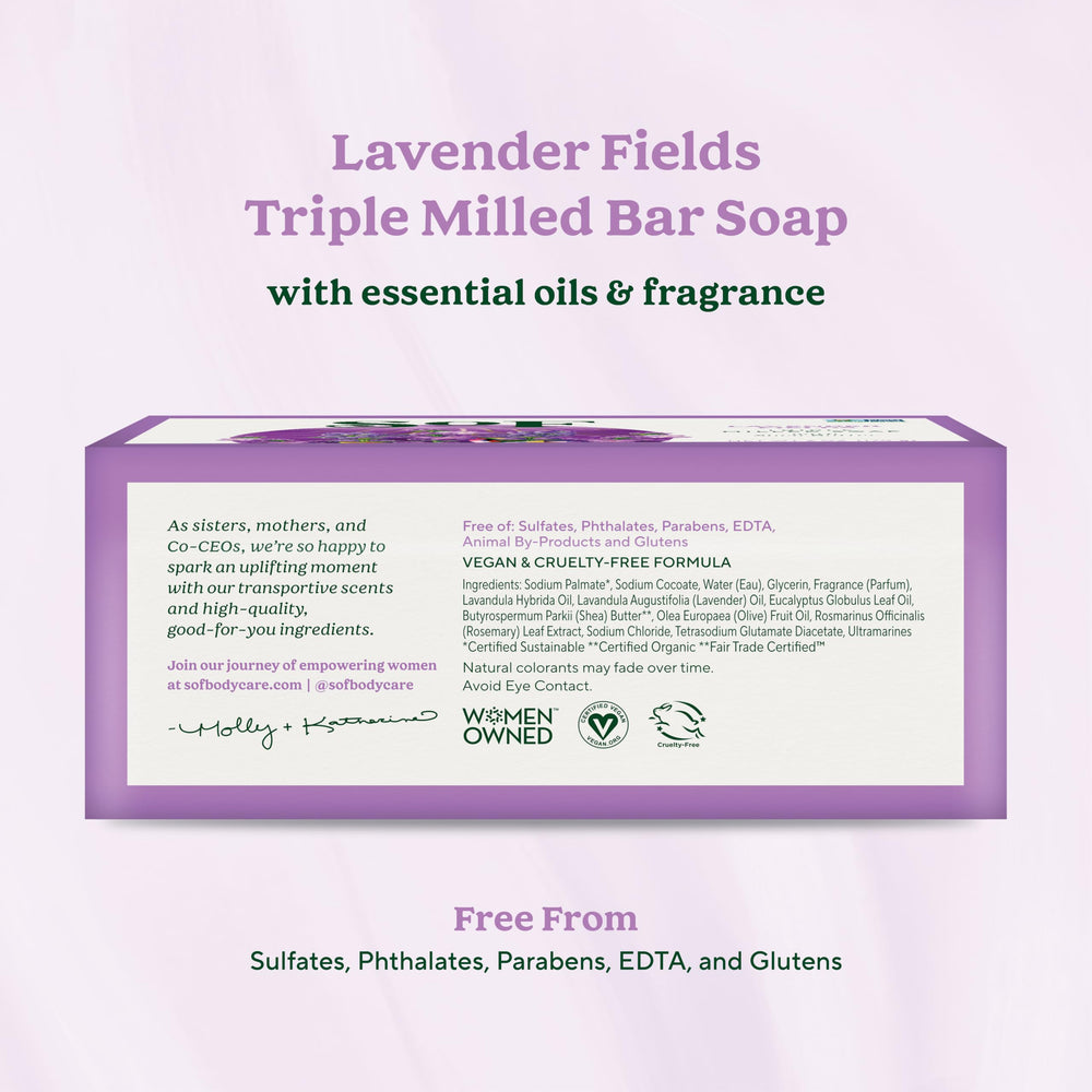 South Of France SoF Lavender Fields close-up shows creamy lather for moisturized skin.