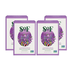 South Of France SoF Lavender Fields bar soap packaging highlights premium cleansing for daily routines.