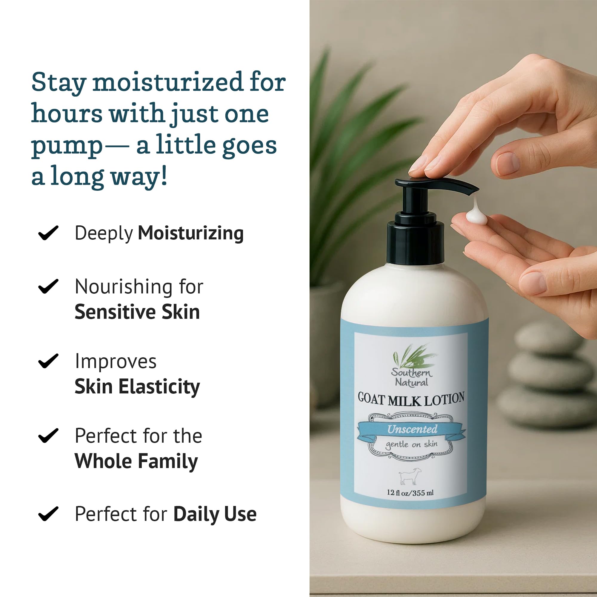 Southern Natural Goat Milk Lotion hands-body-soft-skin illustrates multi-area moisture