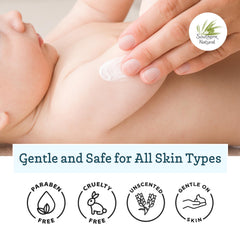 Southern Natural Goat Milk Lotion ingredients Aloe Vera closeup highlights soothing botanical care