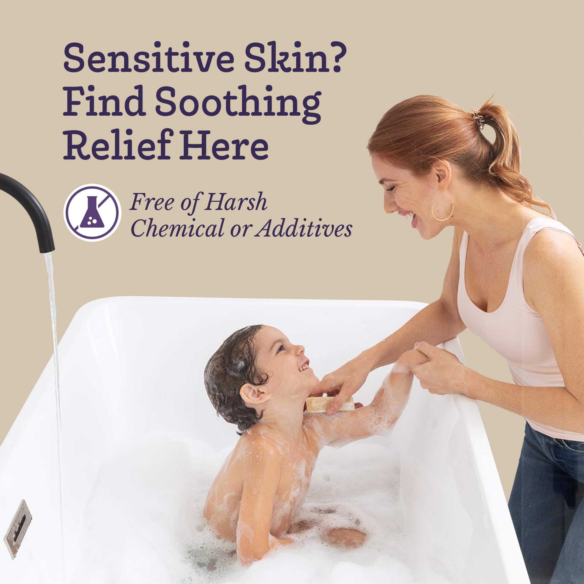 Southern Natural Goat Milk Soap Bar Lavender Pack lathers richly for a soothing shower.