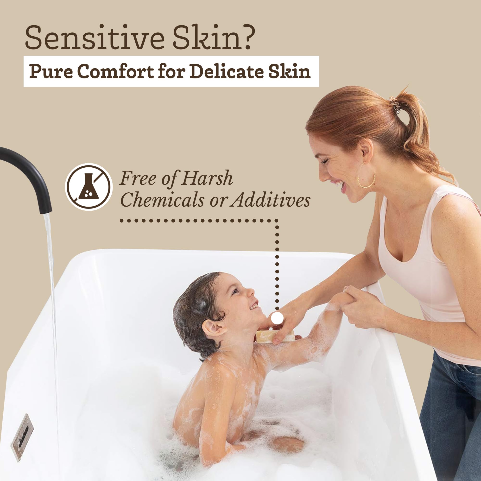Southern Natural Oatmeal Soap Bar goat milk lather highlighting creamy cleanse for sensitive skin.