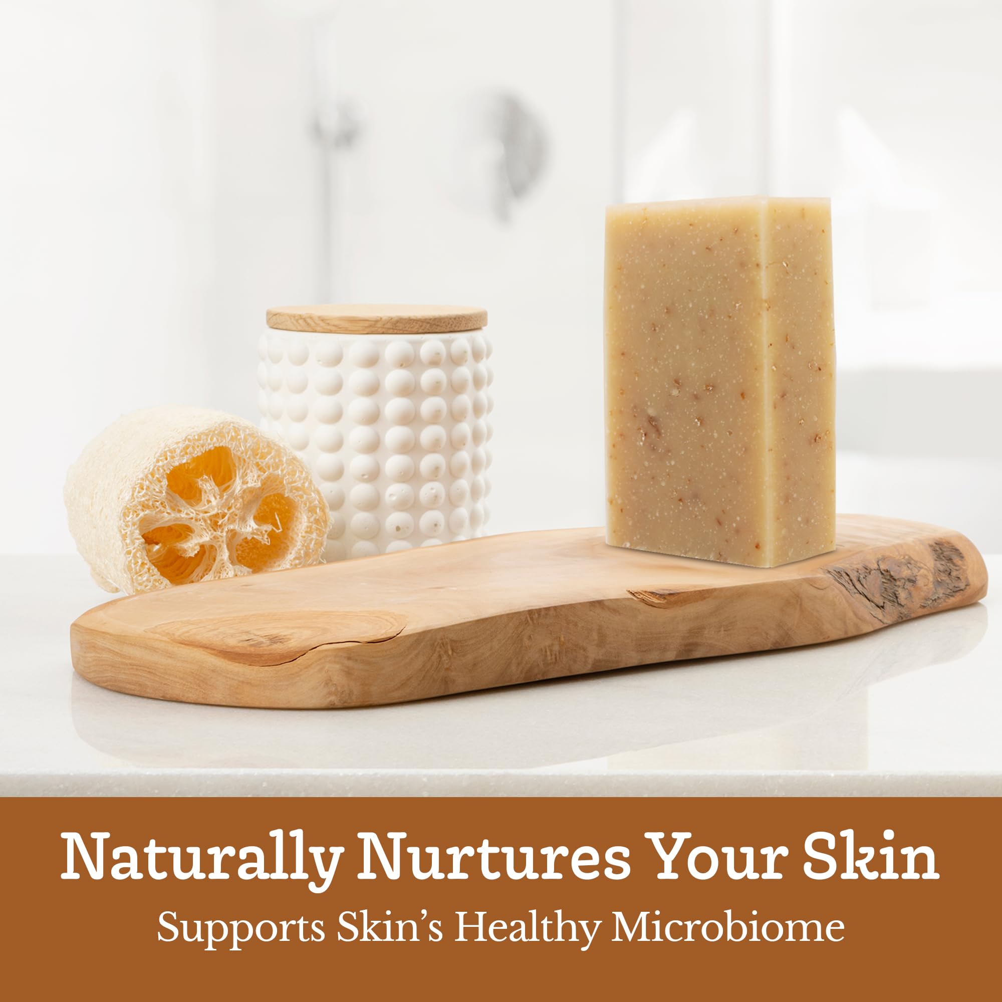 Southern Natural Oatmeal Soap Bar unscented cleanse promoting gentle fragrance-free moisture.